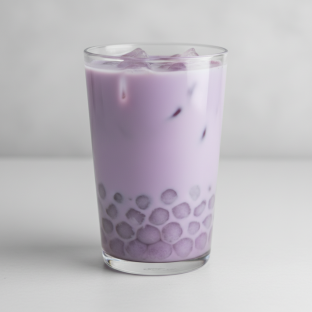 UBE Fresh Milk with Taro Ball [16 oz Unsweetened]