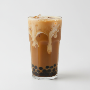 Hojicha Iced Tea (Full Sweet) with boba Hojicha Iced Tea (Full Sweet) with boba