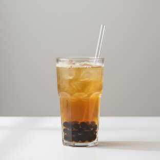 Chryssantemum iced Tea (Half Sweet) with boba Chryssantemum iced Tea (Half Sweet) with boba