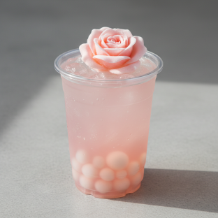 Rose iced Tea (Full Sweet) with Lychee Jelly Rose iced Tea (Full Sweet) with Lychee Jelly