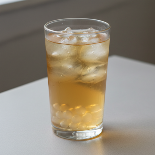 Chryssantemum iced Tea (Half Sweet) with Lychee Jelly Chryssantemum iced Tea (Half Sweet) with Lychee Jelly