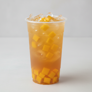 Longan iced Tea (Full Sweet) with Mango Jelly Longan iced Tea (Full Sweet) with Mango Jelly