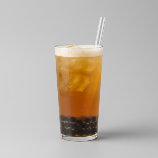 Chryssantemum iced Tea (25% Sweet) with boba Chryssantemum iced Tea (25% Sweet) with boba