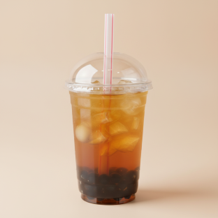 Longan iced Tea (25% Sweet) with boba Longan iced Tea (25% Sweet) with boba