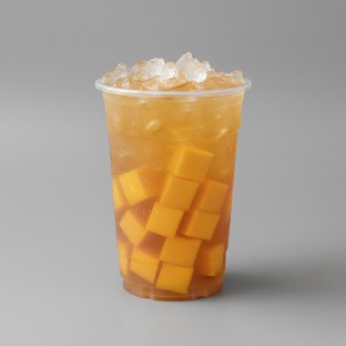Longan iced Tea (25% Sweet) with Mango Jelly Longan iced Tea (25% Sweet) with Mango Jelly