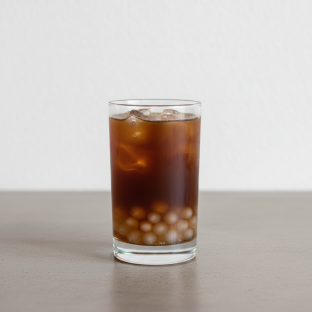 Hojicha Iced Tea (Unsweetened) with Lychee Jelly Hojicha Iced Tea (Unsweetened) with Lychee Jelly