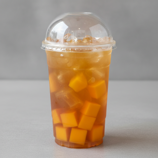 Longan iced Tea (Unsweetened) with Mango Jelly Longan iced Tea (Unsweetened) with Mango Jelly