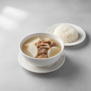 Daikon & Pork Maw Soup with Rice Daikon & Pork Maw Soup with Rice