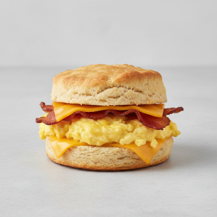 Breakfast Biscuit Sandwich With Bacon