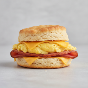 Breakfast Biscuit Sandwich With Ham