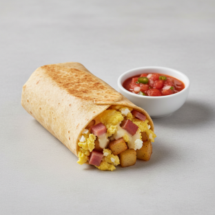 GLUTEN FREE Egg, Cheese and Ham burrito