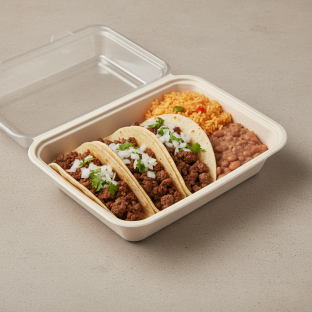 Mexican Style Ground Beef Taco Box on Corn Tortillas [16oz]