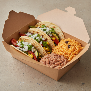 Mexican Style Veggie Taco Box on Corn Tortillas [16oz]