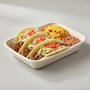 American Style Ground Beef Taco Box on Corn Tortillas [16oz]