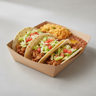 American Style Pork Taco Box on Corn Tortillas [16oz]