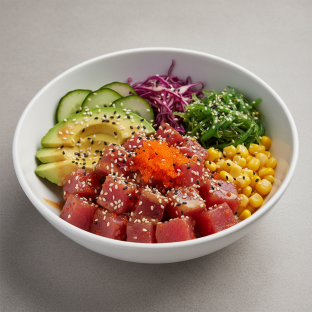 Spicy Tuna Cado Poke Bowl with Ponzu Sauce