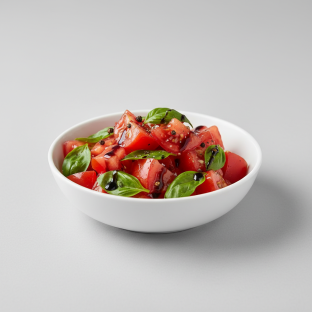 VEGAN Marinated Tomato and Basil Salad