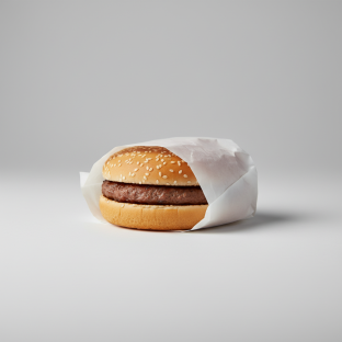 Grilled Beef Hamburger on Bun