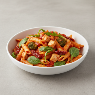 Chicken Pasta Primavera with Red Sauce