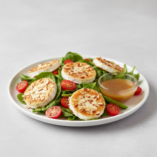 Almond-Crusted Goat Cheese Mixed Green