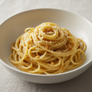 Gluten Free Spaghetti with Butter, Garlic and Parmesan