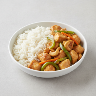 Gluten Free Chicken Cashew Delight with White Rice