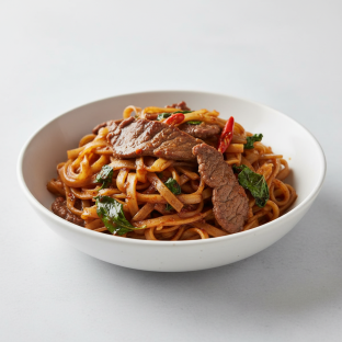 Beef Spicy Basil Noodles (Medium Spice)