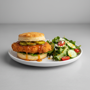 Sweet Chili Biscuit with a Side Salad