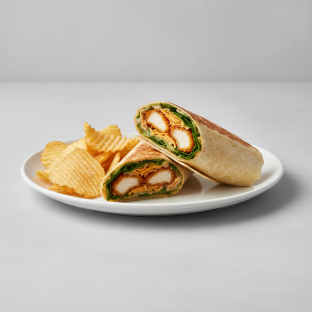 Crispy Tenders Wrap with Homemade Potato Chips