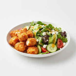 Garden Salad with Crispy Chicken