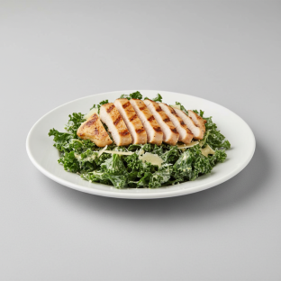 Kale Caesar Salad with Grilled Chicken