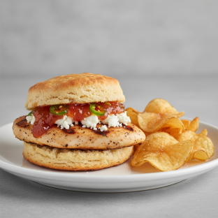 Chicken Country Sandwich with Homemade Potato Chips