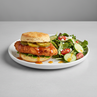 Sweet Chili Biscuit with a Side Salad