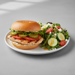 The Classic Sandwich with a Side Salad