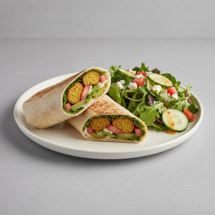 Falafel Wrap with a Side Salad