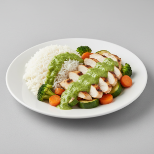 Pesto Cilantro Chicken with Rice