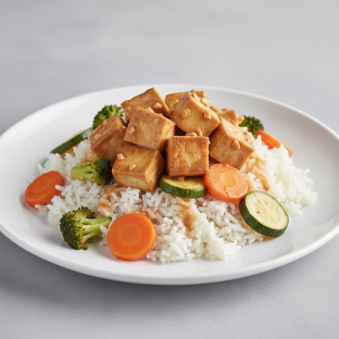 Peanut Butter Honey Tofu with Rice Peanut Butter Honey Tofu with Rice