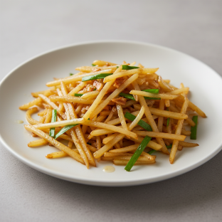 Stir Fried Shredded Potato with Scallions
