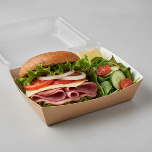 Gluten Free Italian and Provolone Sandwich Box with Side Salad and Chips