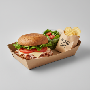 Gluten Free Smoked Turkey and Swiss Sandwich Box with Side Salad and Chips