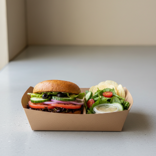 Gluten Free Vegan Fresh Veggie Sandwich - No Cheese, No Ranch Box with Side Salad and Chips