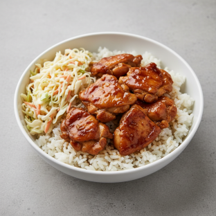 [20oz] Hawaiian Shoyu Chicken with Rice and Coleslaw
