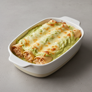 Avocado Cream Chicken Enchiladas