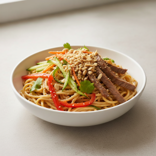 Cold Sesame Noodles with Beef