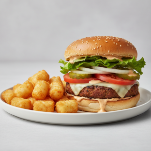 Veggie Burger & Tots Meal [Large]