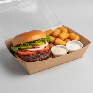 Hamburger & Tots Boxed Meal [Large]