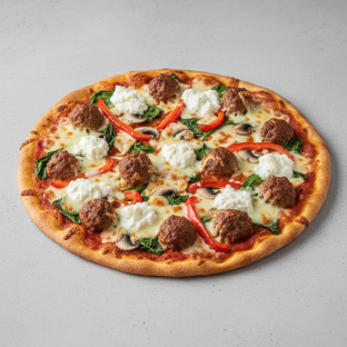 Meatball Thin Crust Pizza