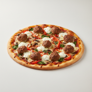 Meatball Thin Crust Pizza