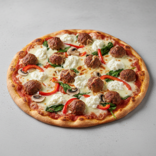 Meatball Thin Crust Pizza