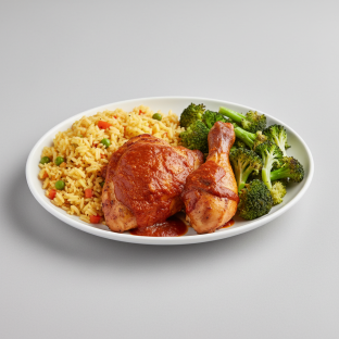 2 Piece Chicken Combo with Broccoli and Spicy Wild Sauce 2 Piece Chicken Combo with Broccoli and Spicy Wild Sauce